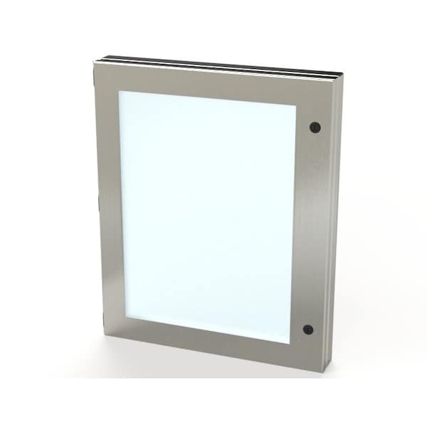 Hinged Window, 22 in. H x 18 in. W x 1-1/2 in. L, 304 Stainless Steel, Polycarbonate